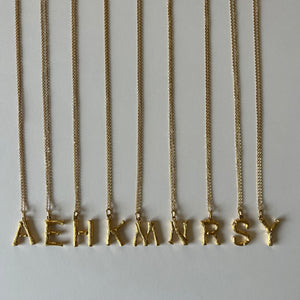 initial long  necklace(316L gold)