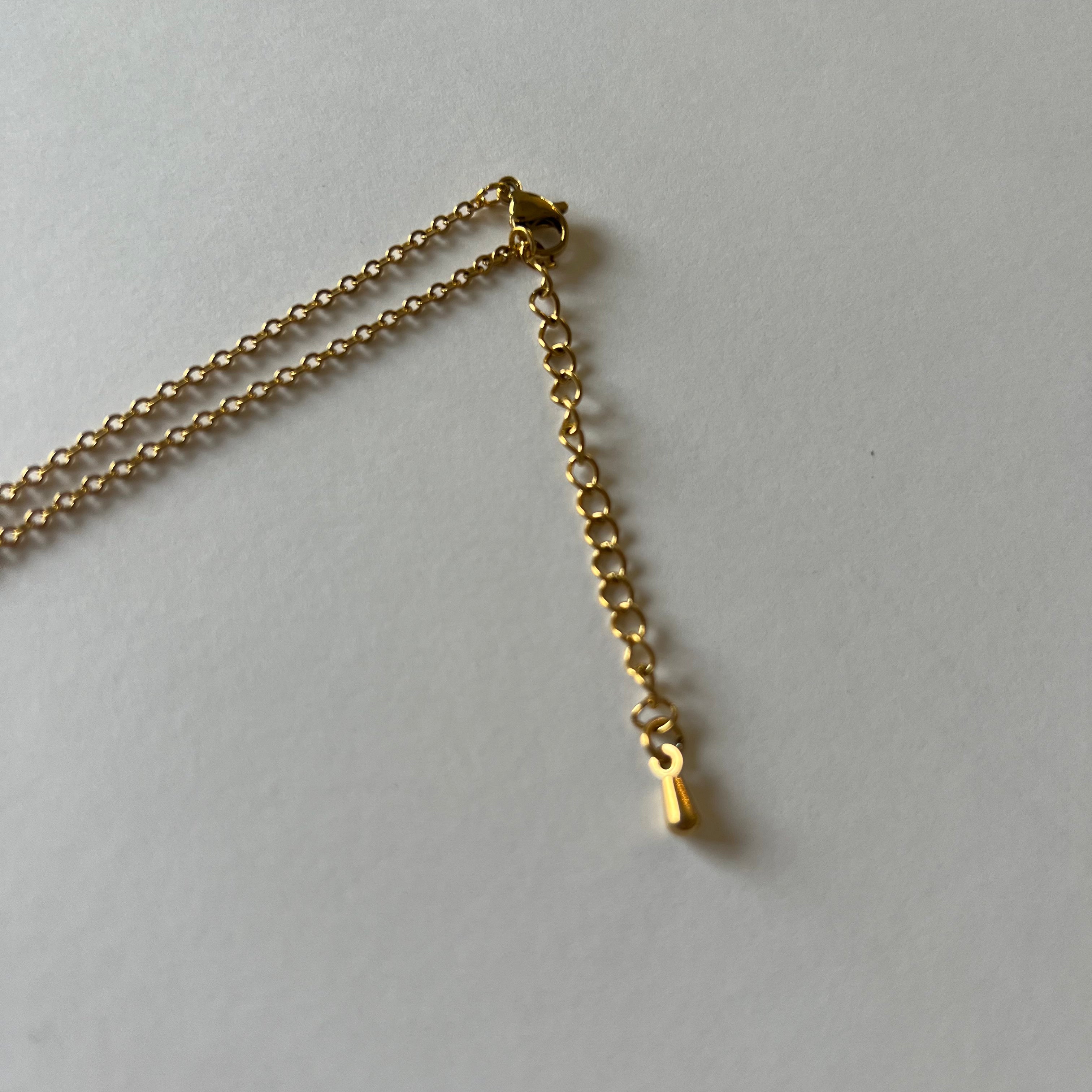 initial long  necklace(316L gold)